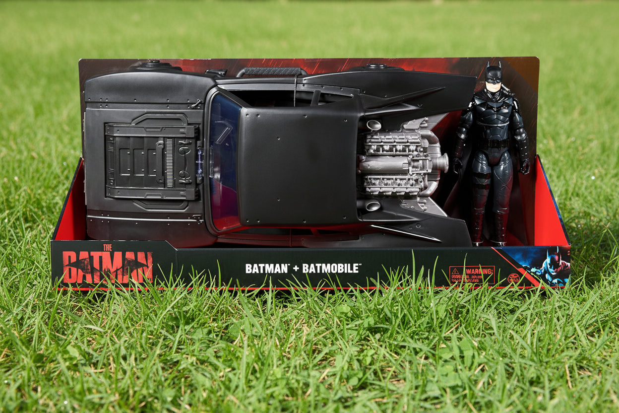dc comics MOV Batmobile Figure Set Batmobile con Personaggio 30 cm, The Batman Movie, Giocattoli Bambine dai 4 Anni